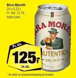 Calle Birra Moretti, DKK 125 tilbud