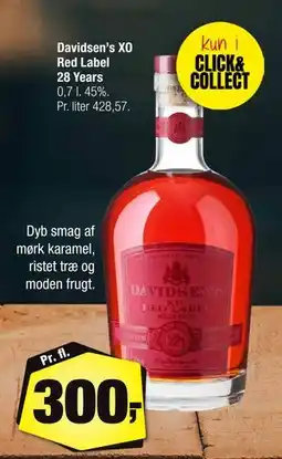 Calle Davidsen’s XO Red Label 28 Years, DKK 300 tilbud