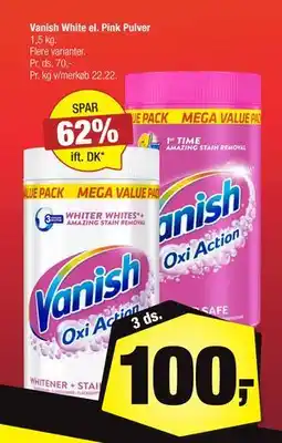 Calle Vanish White el. Pink Pulver, DKK 100 tilbud