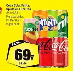 Calle Coca Cola, Fanta, Sprite el. Fuze Tea, DKK 69 tilbud