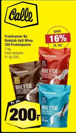 Calle Frontrunner By Bodylab ApS Whey 100 Proteinpulver, DKK 200 tilbud