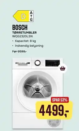 Skousen BOSCH TØRRETUMBLER WQG2320LSN, DKK 4499 tilbud