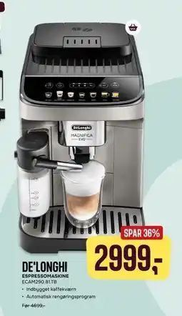 Skousen ESPRESSOMASKINE ECAM290.81.TB, DKK 2999 tilbud