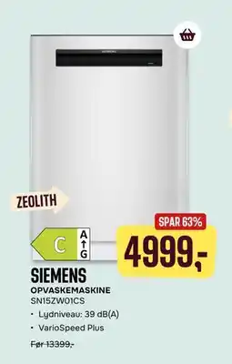 Skousen OPVASKEMASKINE SN15ZW01CS, DKK 4999 tilbud