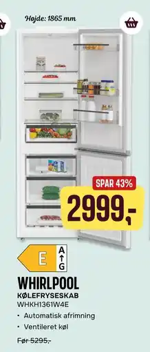 Skousen WHIRLPOOL KØLEFRYSESKAB WHKH1361W4E, DKK 2999 tilbud