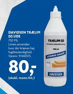 Davidsen DAVIDSEN TRÆLIM D3 UDE, DKK 80 tilbud