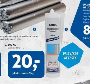 Davidsen DAVIDSEN ACRYLFUGE, DKK 15 tilbud