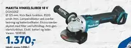 Davidsen MAKITA VINKELSLIBER 18 V, DKK 1370 tilbud
