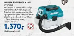 Davidsen MAKITA STØVSUGER 18 V DVC750LZ, DKK 1370 tilbud