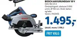 Davidsen BOSCH AKKURUNDSAV 18 V, DKK 1495 tilbud