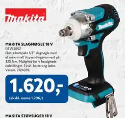 Davidsen MAKITA SLAGNØGLE 18 V, DKK 1620 tilbud