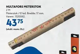Davidsen HULTAFORS METERSTOK, DKK 43.75 tilbud