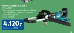 Davidsen MAKITA PÆLEBOR 2 X 18 V, DKK 4120 tilbud