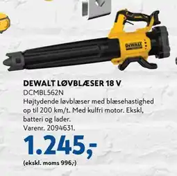 Davidsen DEWALT LØVBLÆSER 18 V, DKK 1245 tilbud
