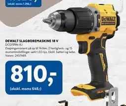 Davidsen DEWALT SLAGBOREMASKINE 18 V, DKK 810 tilbud