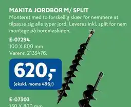 Davidsen MAKITA JORDBOR M/ SPLIT, DKK 620 tilbud