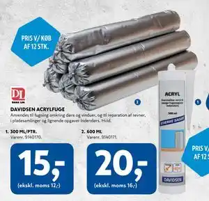 Davidsen DAVIDSEN ACRYLFUGE, DKK 20 tilbud