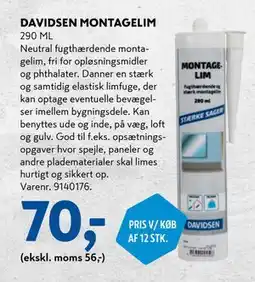 Davidsen DAVIDSEN MONTAGELIM, DKK 70 tilbud