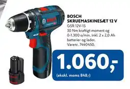 Davidsen BOSCH SKRUEMASKINESÆT 12 V, DKK 1060 tilbud