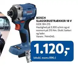 Davidsen BOSCH SLAGSKRUETRÆKKER 18 V, DKK 1120 tilbud