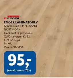 Davidsen EGGER LAMINATGULV, DKK 95 tilbud