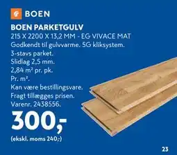 Davidsen BOEN PARKETGULV, DKK 300 tilbud
