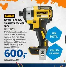 Davidsen DEWALT DEWALT SLAG- SKRUETRÆKKER 18 v tilbud