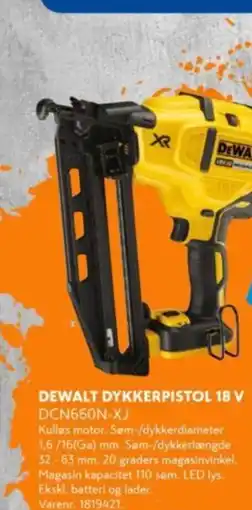 Davidsen DEWALT DYKKERPISTOL 18 V DEWALT STIFTEPISTOL 18 V tilbud