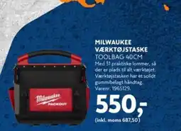Davidsen MILWAUKEE VÆRKTØJSTASKE TOOLBAG 40CM tilbud