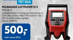 Davidsen MILWAUKEE LUFTPUMPE 12 V M12 BI-0 tilbud