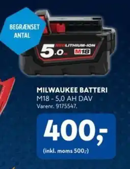 Davidsen MILWAUKEE BATTERI tilbud