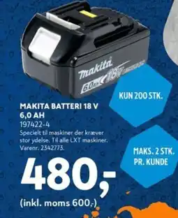 Davidsen MAKITA BATTERI 18 V tilbud
