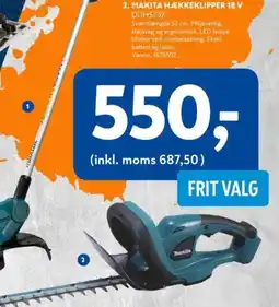 Davidsen 2. MAKITA HÆKKEKLIPPER 18 V DUH523Z tilbud