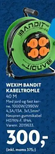 Davidsen WEXIM BANDIT KABELTROMLE 40 M tilbud