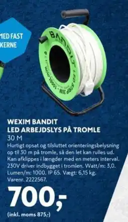 Davidsen WEXIM BANDIT LED ARBEJDSLYS PÅ TROMLE 30 M tilbud