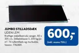 Davidsen JUMBO STILLADSDÆK UDEN LEM tilbud