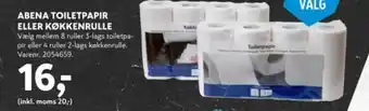 Davidsen ABENA TOILETPAPIR ELLER KØKKENRULLE tilbud