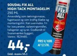 Davidsen Soudal fix all high tack montagelim tilbud