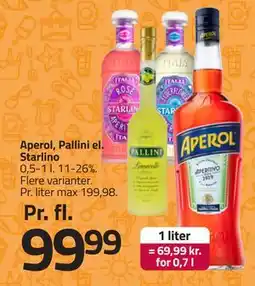 Fleggaard Aperol, Pallini el. Starlino, DKK 99.99 tilbud