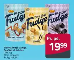Fleggaard Cloetta Fudge Vanilje, Sea Salt el. Lakrids, DKK 19.99 tilbud