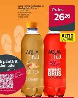 Fleggaard Aqua Full Ice Tea Fersken el. Hindbærbrus 0 kcal., DKK 26.26 tilbud