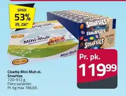Fleggaard Cloetta Mini Muh el. Smarties, DKK 119.99 tilbud