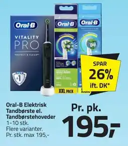 Fleggaard Oral-B Elektrisk Tandbørste el. Tandbørstehoveder, DKK 195 tilbud