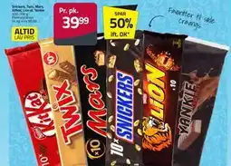 Fleggaard Snickers, Twix, Mars, Kitkat, Lion el. Yankie, DKK 39.99 tilbud