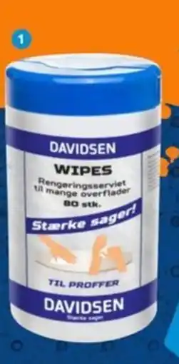 Davidsen 1. DAVIDSEN WIPES 80 STK. tilbud