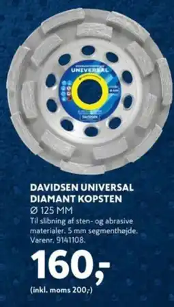 Davidsen DAVIDSEN UNIVERSAL DIAMANT KOPSTEN 0125 MM tilbud