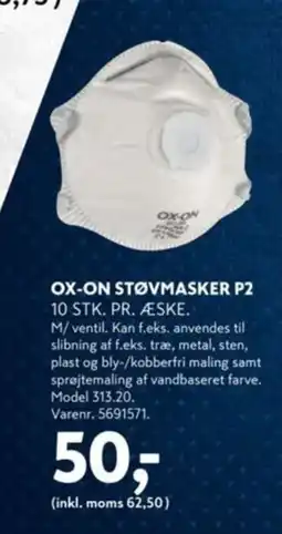 Davidsen OX-ON STØVMASKER P2 tilbud