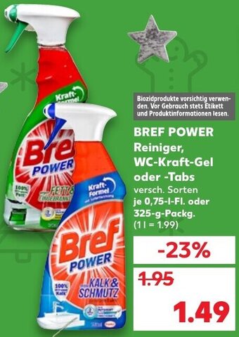 Kaufland Bref Power Reiniger, WC-Kraft-Gel Oder-Tabs tilbud