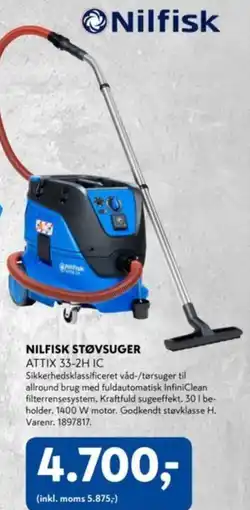 Davidsen NILFISK STØVSUGER ATTIX 33-2H IC tilbud