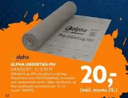 Davidsen ALPHA UNDERTAG MH GRÅ/SORT - 1,1 X 30 M tilbud